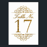Gold Glitter Effect Wedding Table Number Card (17)<br><div class="desc">Gold Glitter Effect Wedding Table Number Card (17) 
 
  VIEW MATCHING TABLE NUMBER CARDS</div>