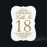 Gold Glitter Effect Wedding Table Number Card (18)<br><div class="desc">Gold Glitter Effect Wedding Table Number Card (18) 
 
  VIEW MATCHING TABLE NUMBER CARDS</div>
