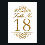 Gold Glitter Effect Wedding Table Number Card (18)<br><div class="desc">Gold Glitter Effect Wedding Table Number Card (18) 
 
  VIEW MATCHING TABLE NUMBER CARDS</div>