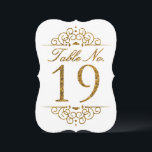 Gold Glitter Effect Wedding Table Number Card (19)<br><div class="desc">Gold Glitter Effect Wedding Table Number Card (19) 
 
  VIEW MATCHING TABLE NUMBER CARDS</div>