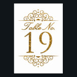 Gold Glitter Effect Wedding Table Number Card (19)<br><div class="desc">Gold Glitter Effect Wedding Table Number Card (19) 
 
  VIEW MATCHING TABLE NUMBER CARDS</div>