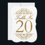 Gold Glitter Effect Wedding Table Number Card (20)<br><div class="desc">Gold Glitter Effect Wedding Table Number Card (20) 
 
  VIEW MATCHING TABLE NUMBER CARDS</div>