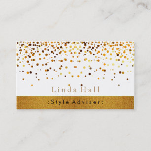 Gold Glitter Elegant Modern White Business Card
