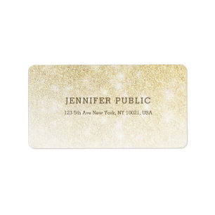 Gold Glitter Elegant Professional Modern Glamourou Label