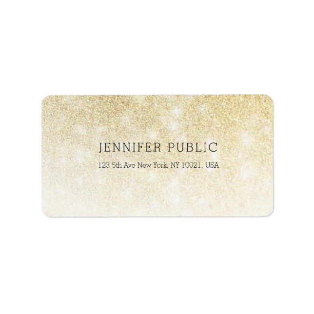 Gold Glitter Elegant Professional Simple Template Label (Front)