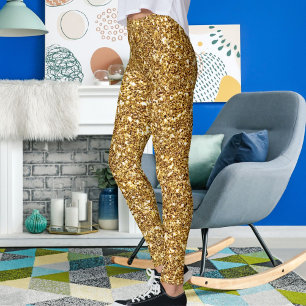 Gold Glitter Elegant Sparkles Cute Mum Girly Gift  Leggings