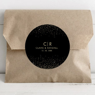 Gold Glitter elegant Wedding Classic Round Sticker