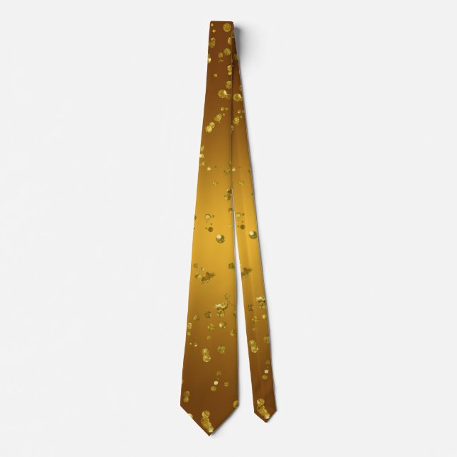 Gold Glitter Elegant Wedding Tie (Front)