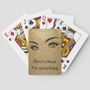 Gold,Glitter,Eyes Playing Cards