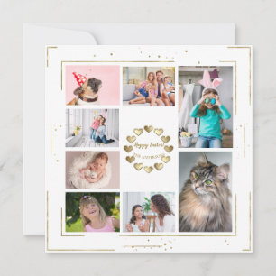 Gold Glitter Family Photo Collage Happy Easter Holiday Card