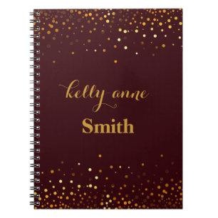 Gold Glitter Faux Foil Glamourous kraft Notebook