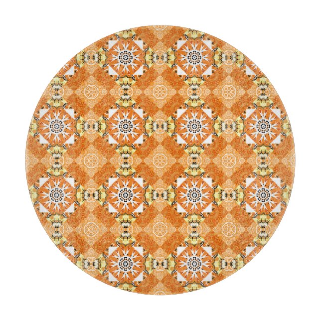 Gold Glitter Fishnet: Sparkling Seamless Cutting Board (Front)
