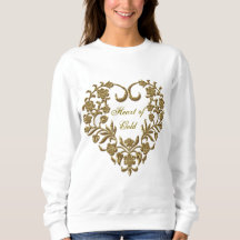 Gold Glitter Flourish Valentine Women's 