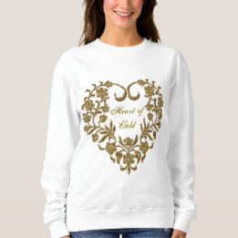 Gold Glitter Flourish Valentine Women's  Sweatshirt