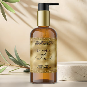 Gold Glitter & Foil Cosmetics Bottle Label