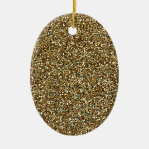 GOLD GLITTER ~ for Holidays or Every Day! Ceramic Tree Decoration
