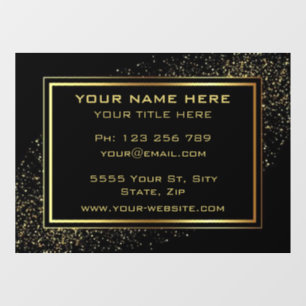 Gold Glitter Frame Golden Text Black Professional