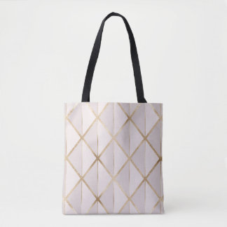 Gold glitter, geometric rhombus pattern. tote bag