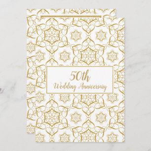 Gold Glitter Geometric Shapes With Hearts Invitation