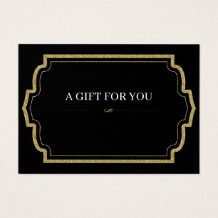 Gold Glitter Gift Certificate Card