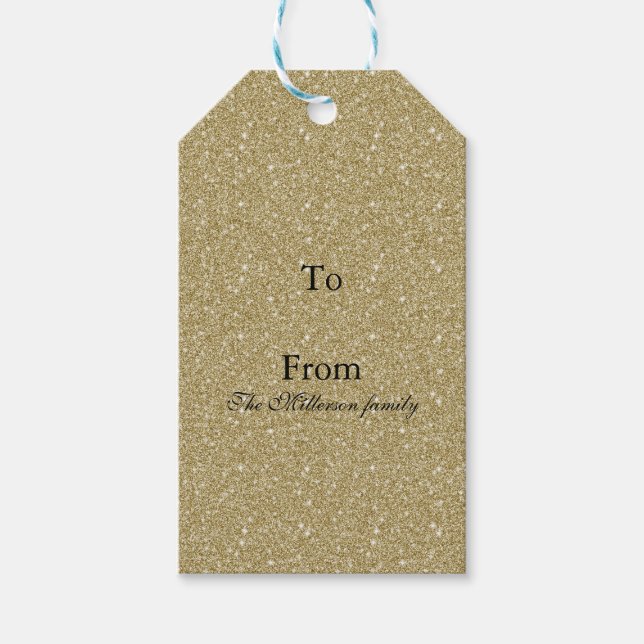 Gold Glitter Gift Tags (Front)