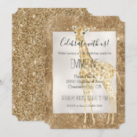 Gold Glitter Giraffe Animal Print