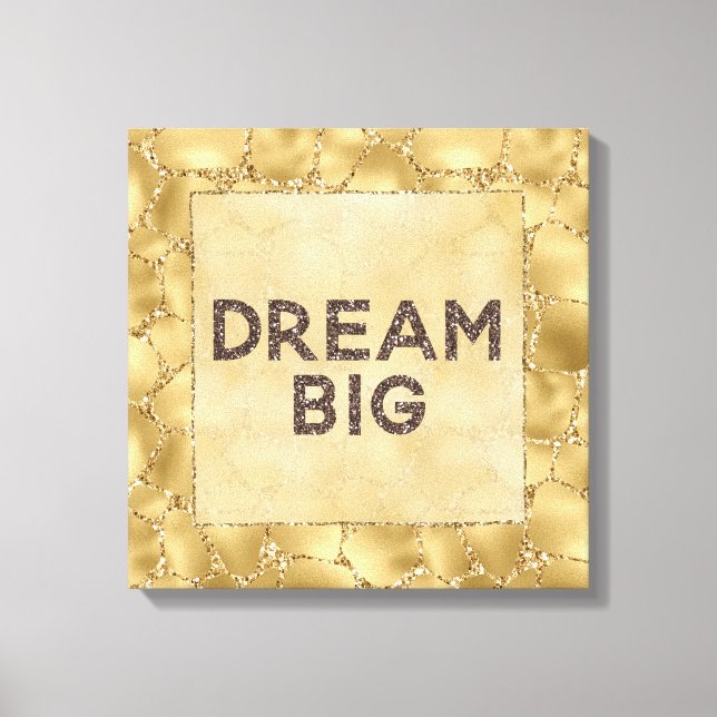 Gold Glitter Giraffe Print Dream (Front)