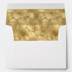 Gold Glitter Giraffe Print Envelope