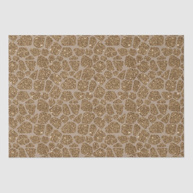 Gold Glitter Giraffe Print Tissue Paper (Front)