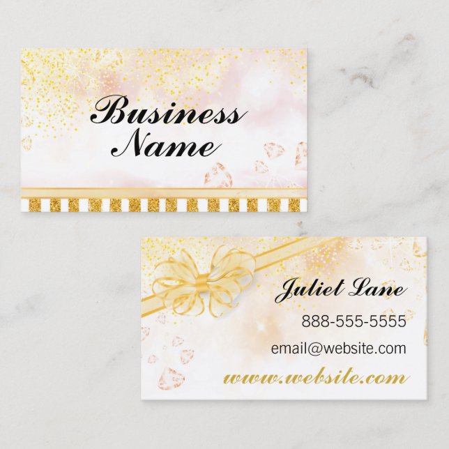 Gold Glitter Glam Business Card (Front/Back)