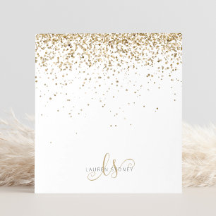 Gold Glitter Glam Monogram Name Notepad