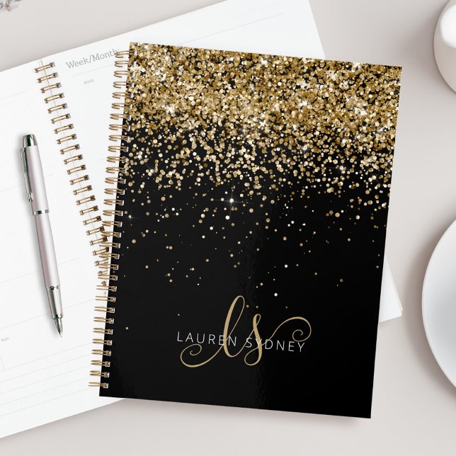 Gold Glitter Glam Monogram Name Planner (Creator Uploaded)