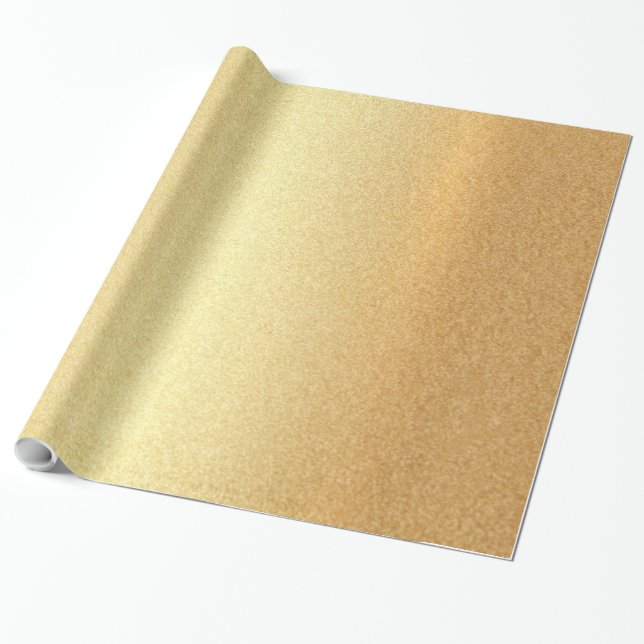 Gold Glitter Glamour Trendy Modern Elegant Chic Wrapping Paper (Unrolled)