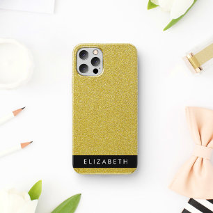 Gold Glitter, Glitter Background, Your Name iPhone 16 Case
