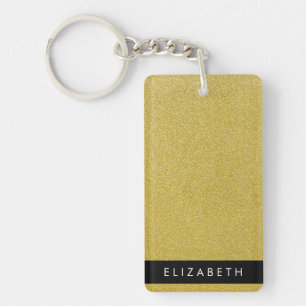 Gold Glitter, Glitter Background, Your Name Key Ring