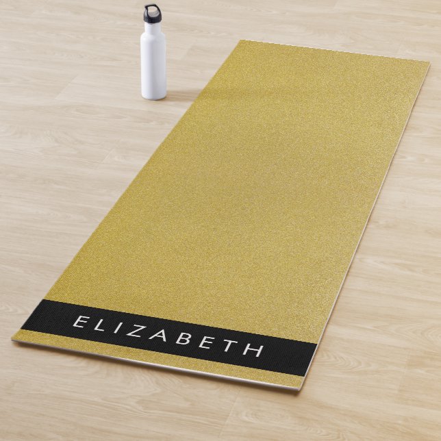 Gold Glitter, Glitter Background, Your Name Yoga Mat (In Situ)