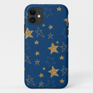 Gold Glitter Glitzy Stars Case-Mate iPhone Case