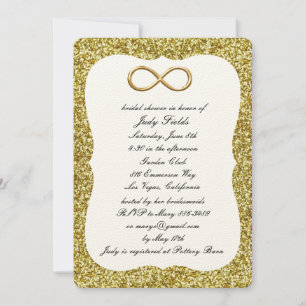 Gold Glitter Gold Infinity Bridal Shower Invite
