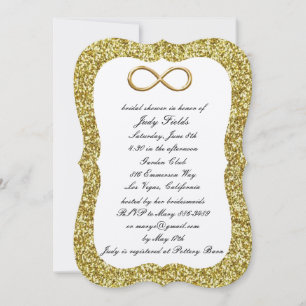 Gold Glitter Gold Infinity Bridal Shower Invite