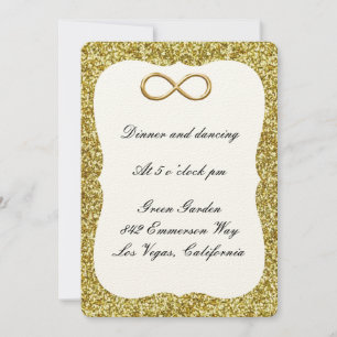 Gold Glitter Gold Infinity Reception Card
