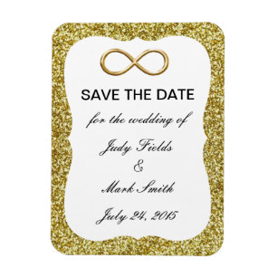 Gold Glitter Gold Infinity Save The Date Magnet