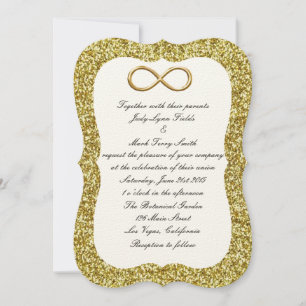 Gold Glitter Gold Infinity Wedding Invitation