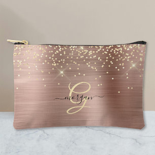 Gold Glitter, Gold Monogram Name Print Cut Sew Bag