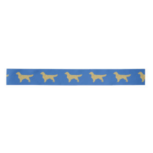 Gold Glitter Golden Retriever grey Satin Ribbon