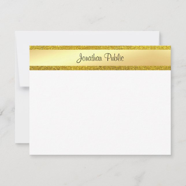 Gold Glitter Handwritten Script Name Template (Front)