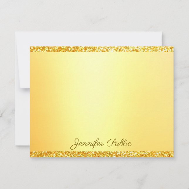 Gold Glitter Handwritten Template Script Text Name (Front)
