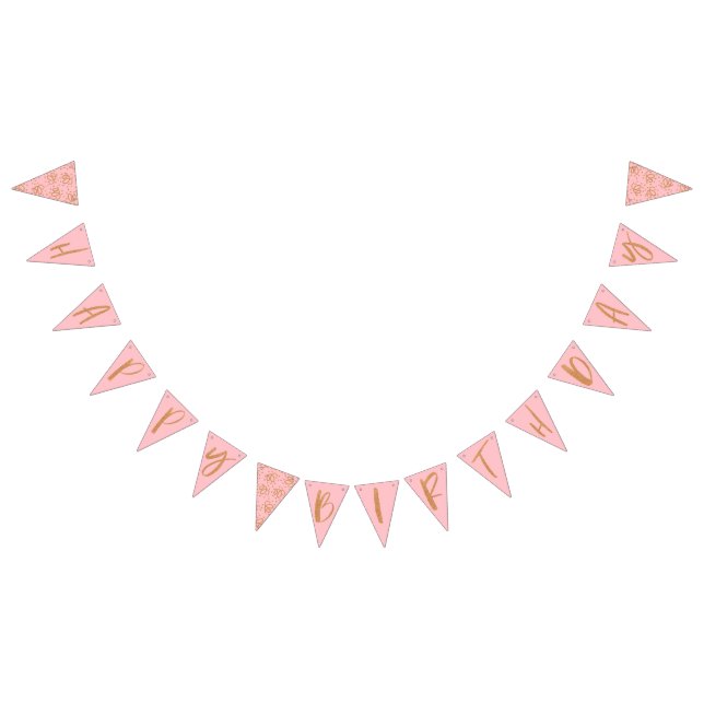 Gold Glitter Happy Birthday  Bunting (All)