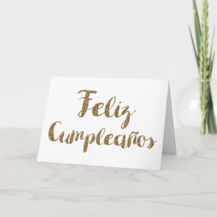 Gold Glitter Happy Cumpleans Card