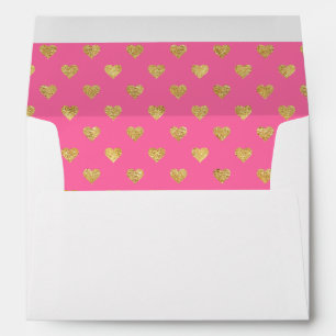 Gold glitter hearts envelopes