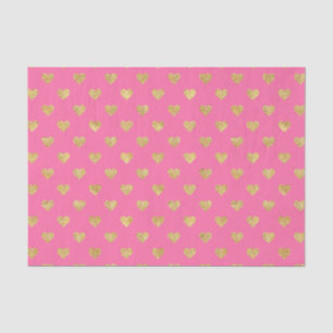 Gold glitter hearts tissue paper